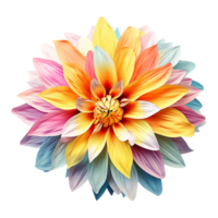 AI generated Colorful flower isolated on transparent background png