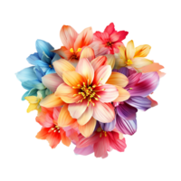 AI generated Colorful flower isolated on transparent background png