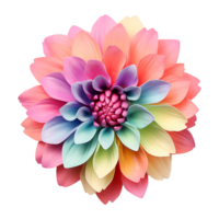 ai gerado colorida flor isolado em transparente fundo png