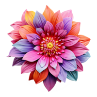 AI generated Colorful flower isolated on transparent background png