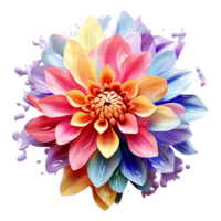 AI generated Colorful flower isolated on transparent background png