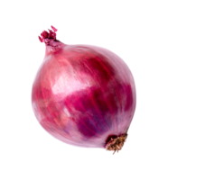 Top view of fresh red or purple onion isolated with clipping path in png file format