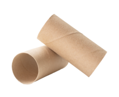 Front view of tissue paper core in stack or cross shape isolated with clipping path and shadow in png file format