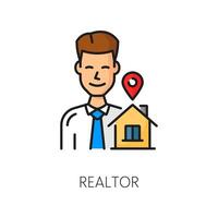 House mortgage, real estate realtor linear icon vector