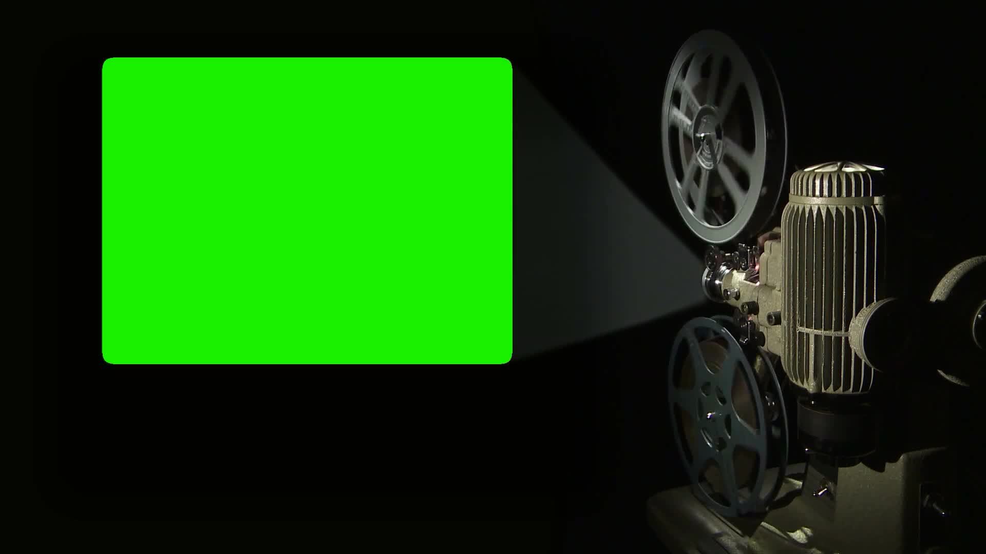 Negative film and projection on the cinema or theater screen Green