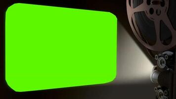 negativo filme e projeção em a cinema ou teatro tela verde tela video