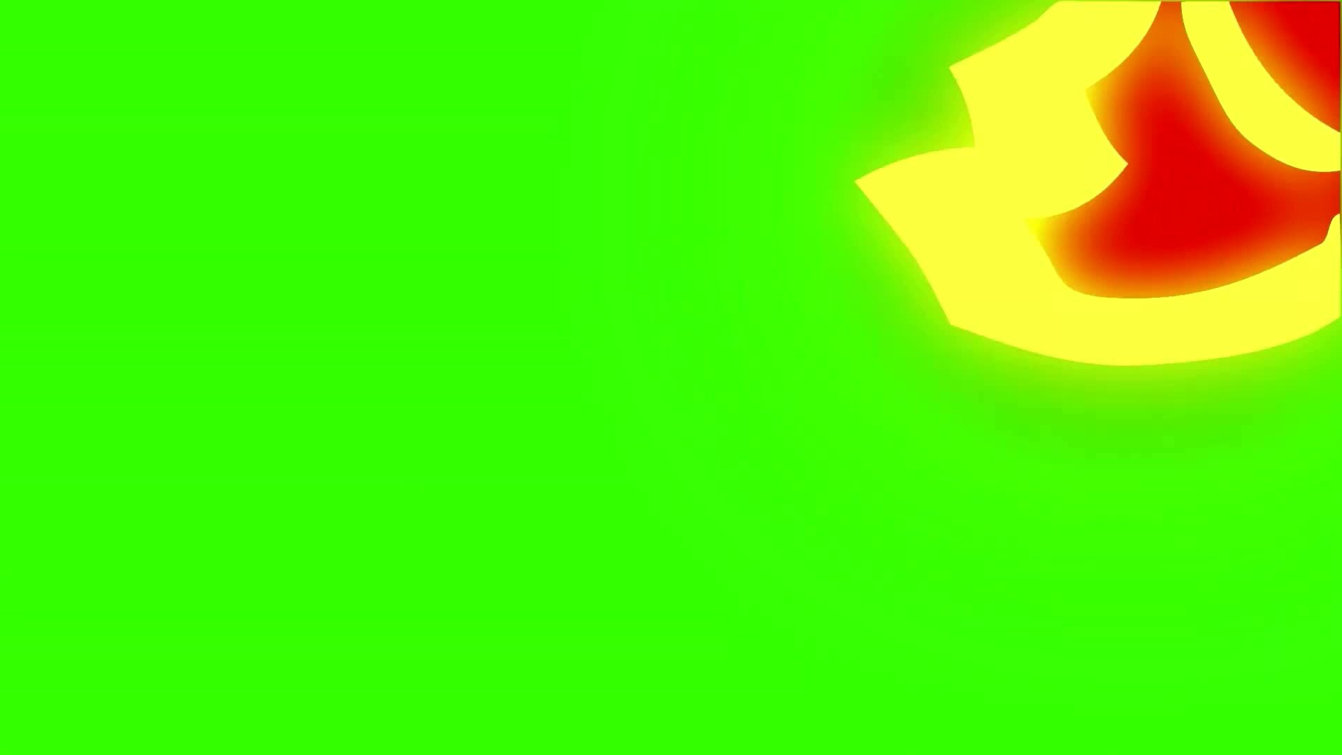 2D animated fire flames burning cartoon Green screen black and white