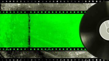 vecchio cinema negativo film striscia movimento verticale orizzontale verde schermo keylight video