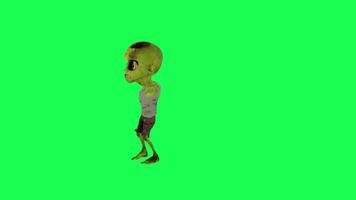 Green screen cute samba dance zombie isolated right angle video