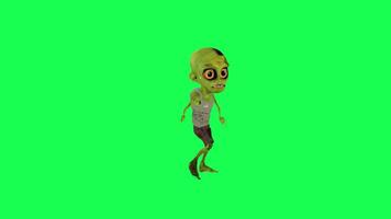 funny zombie kid green screen dancing salsa isolated front angle video