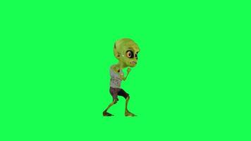 3D zombie green screen sing a song left angle video