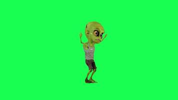 Front Angle Hip Hop Dancing Green Screen Cartoon Speaker Zombie video