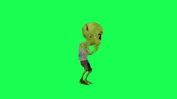 Funny cartoon zombie green screen butt dance left angle video