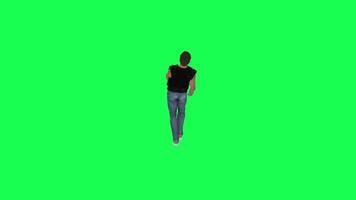 Criminal man and drug addict gangster with athletic body in green screen with ta video