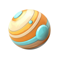 AI generated Fictional 3d cartoon planets isolated on transparent background png