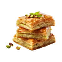 AI generated Baklavas on transparency background png
