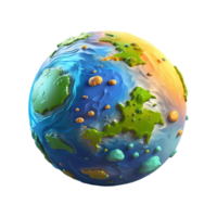 AI generated Fictional 3d cartoon planets isolated on transparent background png