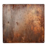 AI generated Rusty metal plate isolated on transparent background png