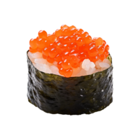 ai generado ikura salmón hueva gunkan maki Sushi aislado en transparente antecedentes png