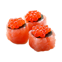 AI generated Ikura salmon roe gunkan maki sushi isolated on transparent background png