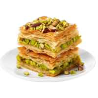 AI generated Baklavas on transparency background png