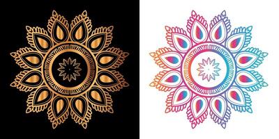 Ethnic decorative element luxury golden mandala design vector