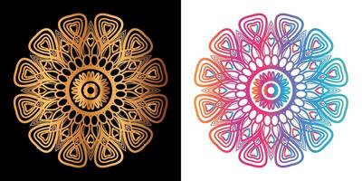 Ethnic decorative element luxury golden mandala design vector