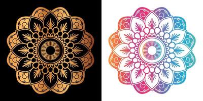 Ethnic decorative element luxury golden mandala design vector