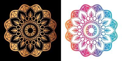 étnico decorativo elemento lujo dorado mandala diseño vector