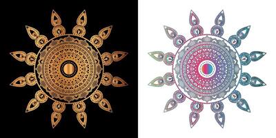 Ethnic decorative element luxury golden mandala design vector