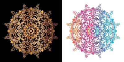 Ethnic decorative element luxury golden mandala design vector