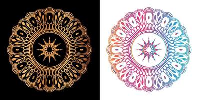 étnico decorativo elemento lujo dorado mandala diseño vector