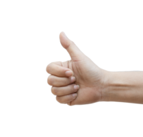 Human hand giving a thumbs up png