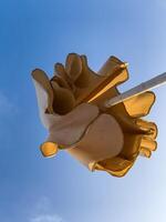 Beach umbrella under the blue sky in summer photo