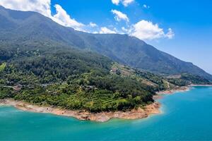 Alanya lake and green mountains photo