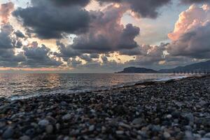 Scenic view of Alanya castle photo