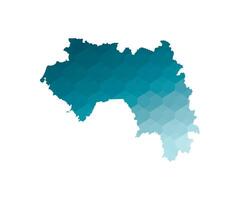 Vector isolated illustration icon with simplified blue silhouette of Guinea map. Polygonal geometric style. White background.