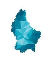 vector aislado ilustración icono con simplificado azul silueta de Luxemburgo mapa. poligonal geométrico estilo, triangular formas blanco antecedentes.