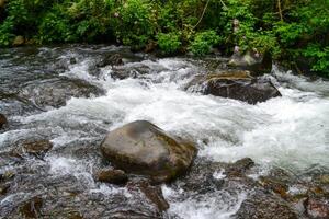 a river with rocks and water flowing through it photo