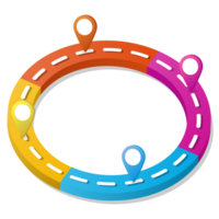 3D Road way infographic circle of 4 steps and business icons for finance process steps. png