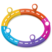 3d Straße Weg Infografik Kreis von 5 Schritte und Geschäft Symbole zum Finanzen Prozess Schritte. png