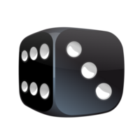 black cube dice three-dimensional illustration png