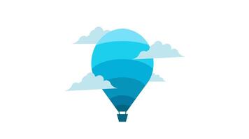 hot air balloon vector animation looping 4k video gif