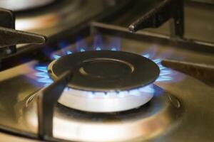 Gas stove closeup detail photo