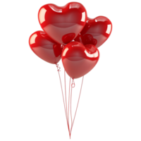 AI generated Heart shaped balloon, 3d design. Perfect for Valentine, advertising and design elements png