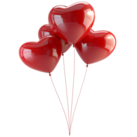 AI generated Heart shaped balloon, 3d design. Perfect for Valentine, advertising and design elements png