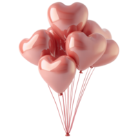 AI generated Heart shaped balloon, 3d design. Perfect for Valentine, advertising and design elements png