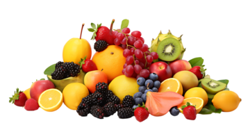 AI generated Different types of fresh organic fruits collection png