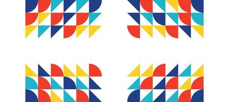 colorful triangle mosaic geometric decorative design backdrop vector