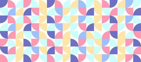 abstract colorful pastel mosaic rounded pattern design background vector